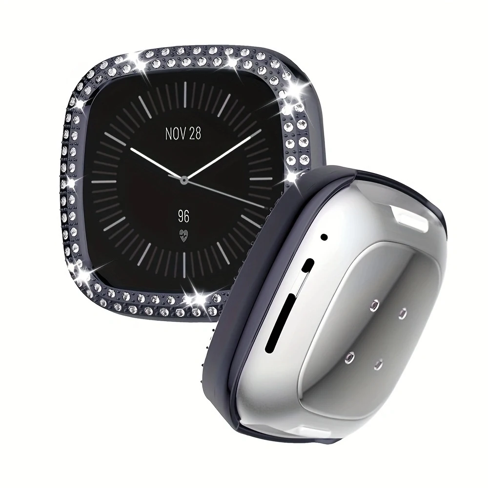 Sparkling Bling PC Bumper for Smartwatch - Premium Diamond Frame Cover & Lightweight Glitter Shell Accessory