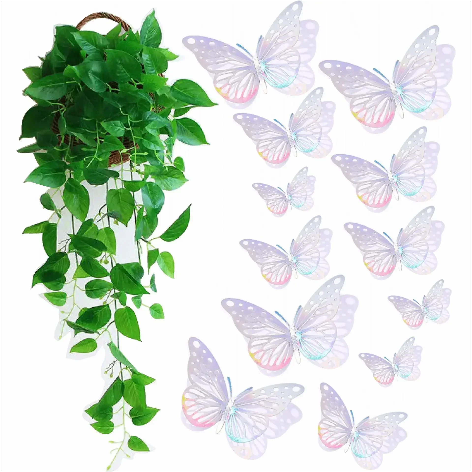 3D Openwork Butterfly Wall Stickers Stereo Butterfly Wall Stickers Background Decoration Colourful 12pcs 3d stickers 3d wall stickers butterfly wall decor