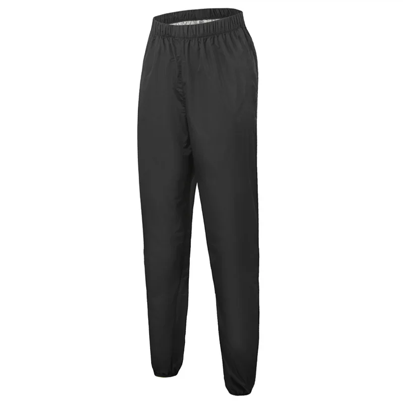 סט ספורט סאונה לגברים המונע זיעה, עמיד למים ומונע רוח, עם כובע, מידה גדולה, מתאים לפעילות גופנית וריצה, בד פוליאסטר עם שרוולים ארוכים