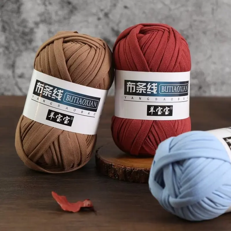 100g/pc Crocheting T Shirt Thick Soft Cloth Yarn for Hand Knitting Crochet Line Woven Handbag Blanket Thick Yarn Flat thread 4