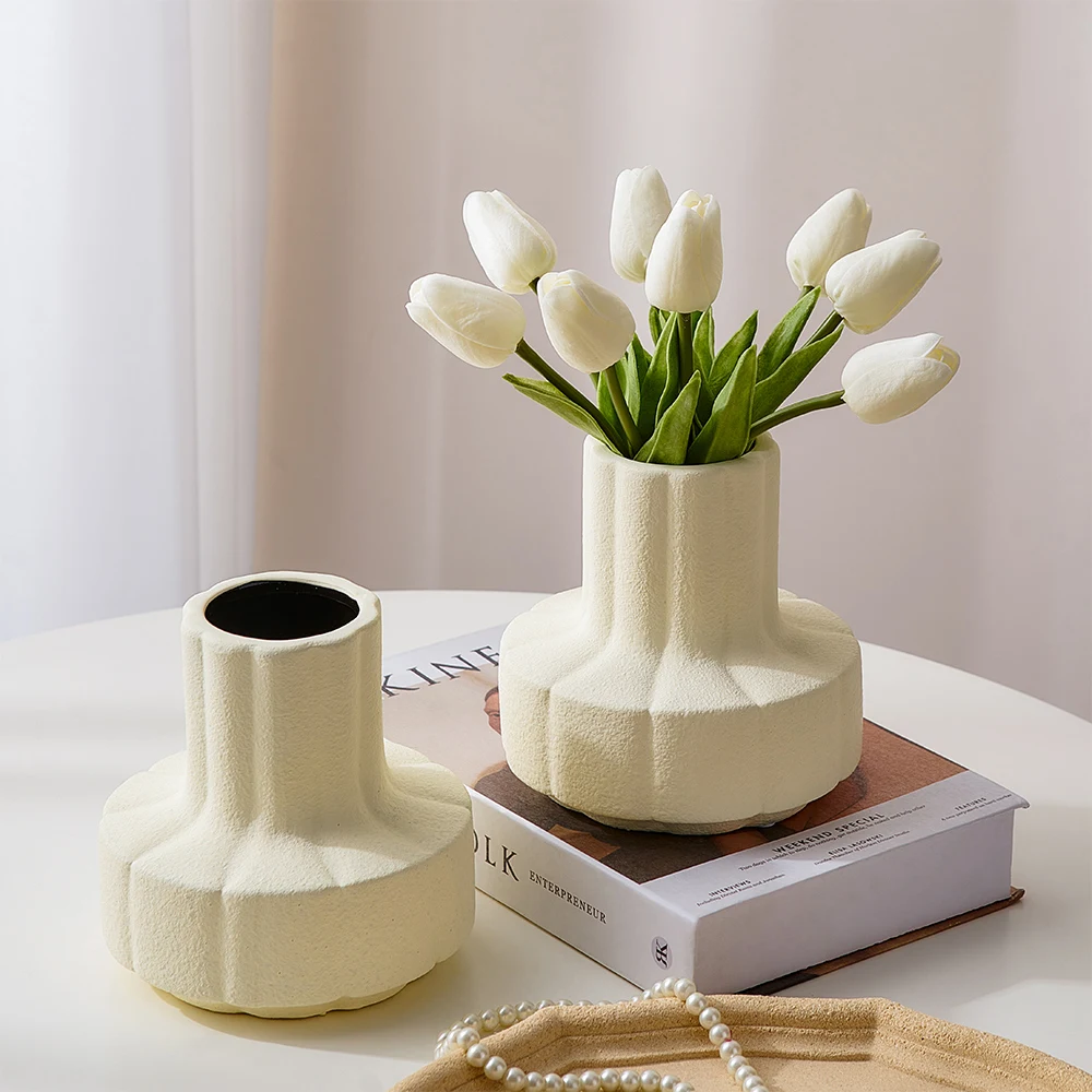 

Nordic Modern Ceramic Vase Decorative Room Table Plant Pot Flower Arrangement Container Living Home Desk Ornament Fairy Garden