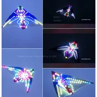 3 SQM delta LED spider red/black/yellow base 544 fabric ripstop umbrella cloth  kite with 10m tubing tails in surper high bright 2