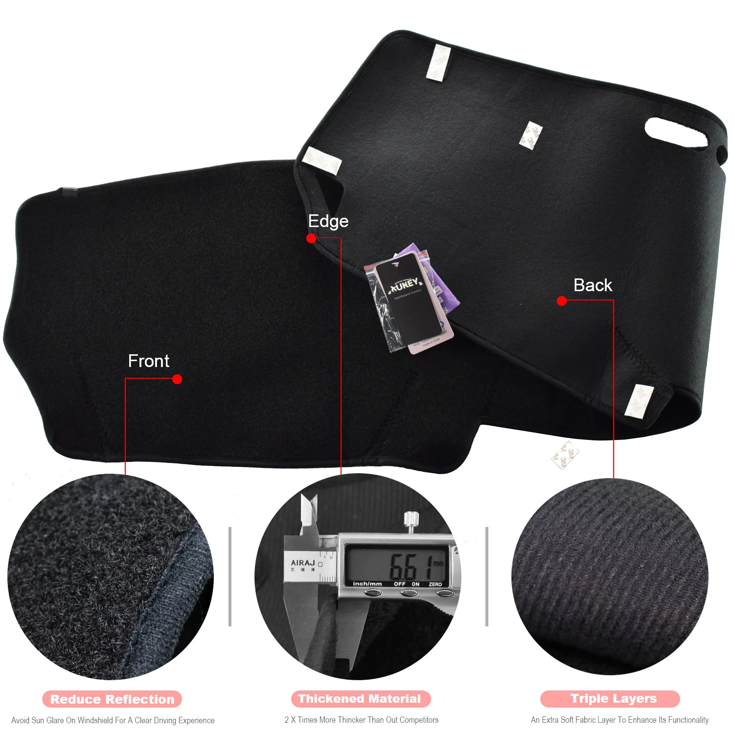 KEYOOG Dashboard Cover Dash Mat Fit For 2006-2001 Le-xus LS430 (for Left Hand Drive),Car Dash Board Mat Anti-Glare Carpet,Non-Slip Pad Sunshield Protector (Flannel - View #7