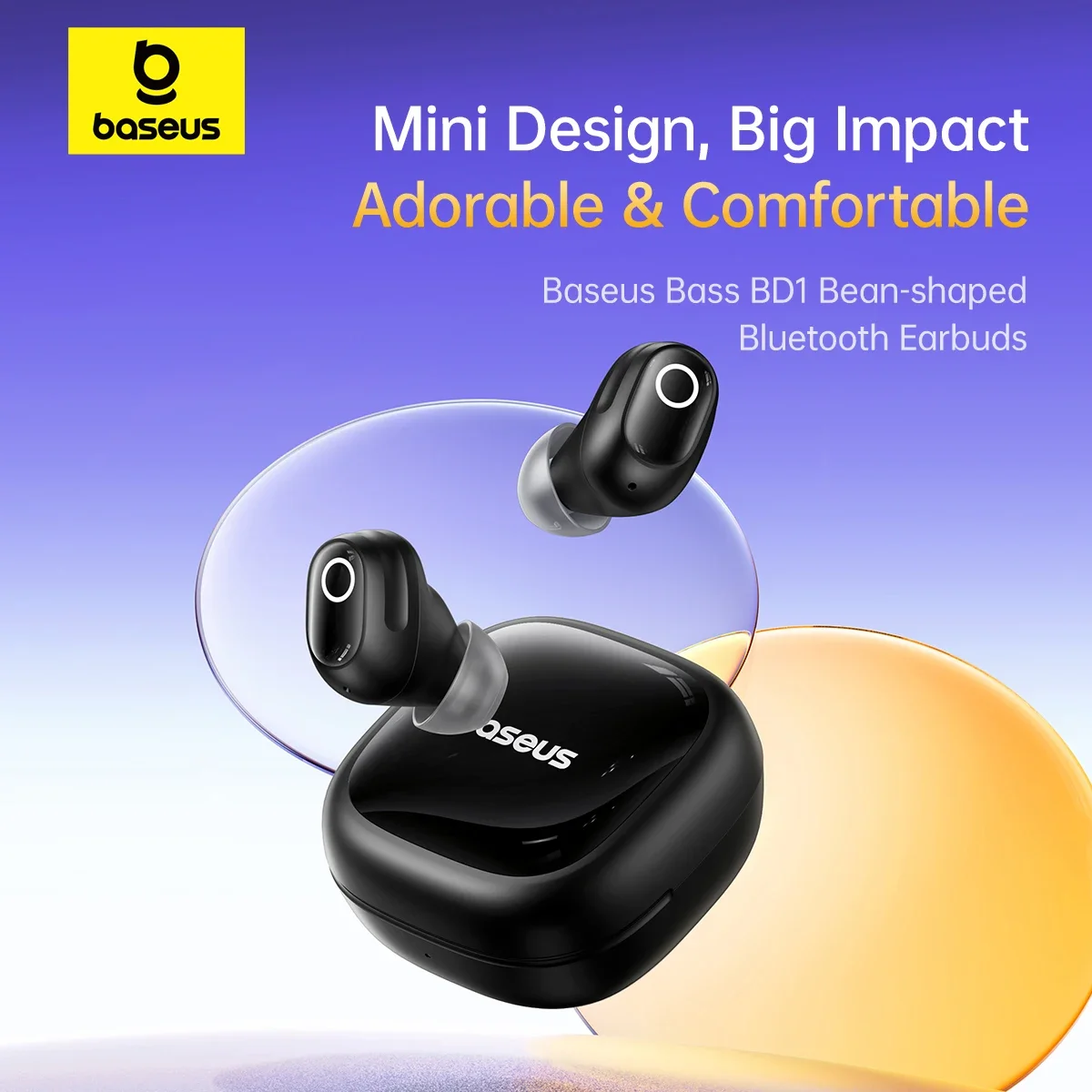 Baseus Bass BD1 무선 이어폰 Bluetooth 5.4 미니 콩 이어 버드 38H 재생 시간 IP55 방수 스포츠 헤드폰