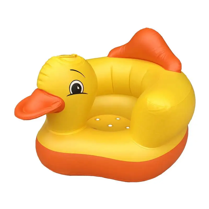 

Baby Blow Up Chair Cute Yellow Duck Inflatable Seat Waterproof Ergonomic Back Support Breathable Cushion Toddler Chair For