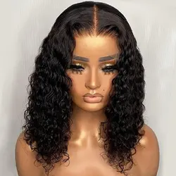 Brazilian Short Curly Bob Lace Front Human Hair Wigs PrePluck With Baby Hair Deep Wave Frontal Wig For Women Water Wave Lace Wig