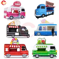 Quick Door Shipping 13*9*10ft Commercial Inflatable Ice Cream Truck Snack Booth Stand for Food Treat 1