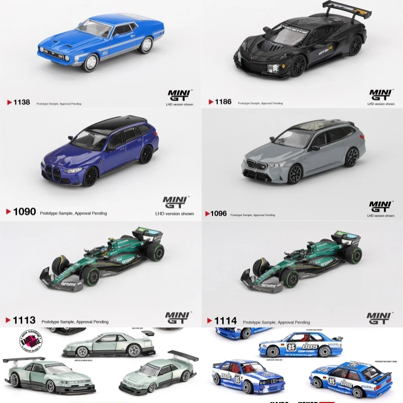MINI GT 1:64 Z06 GT3.R Mustang Mach 1 M5 Touring (G99) AMR24 #14 KAIDO WORKS Silvia S13-R M3 Diecast Model Car