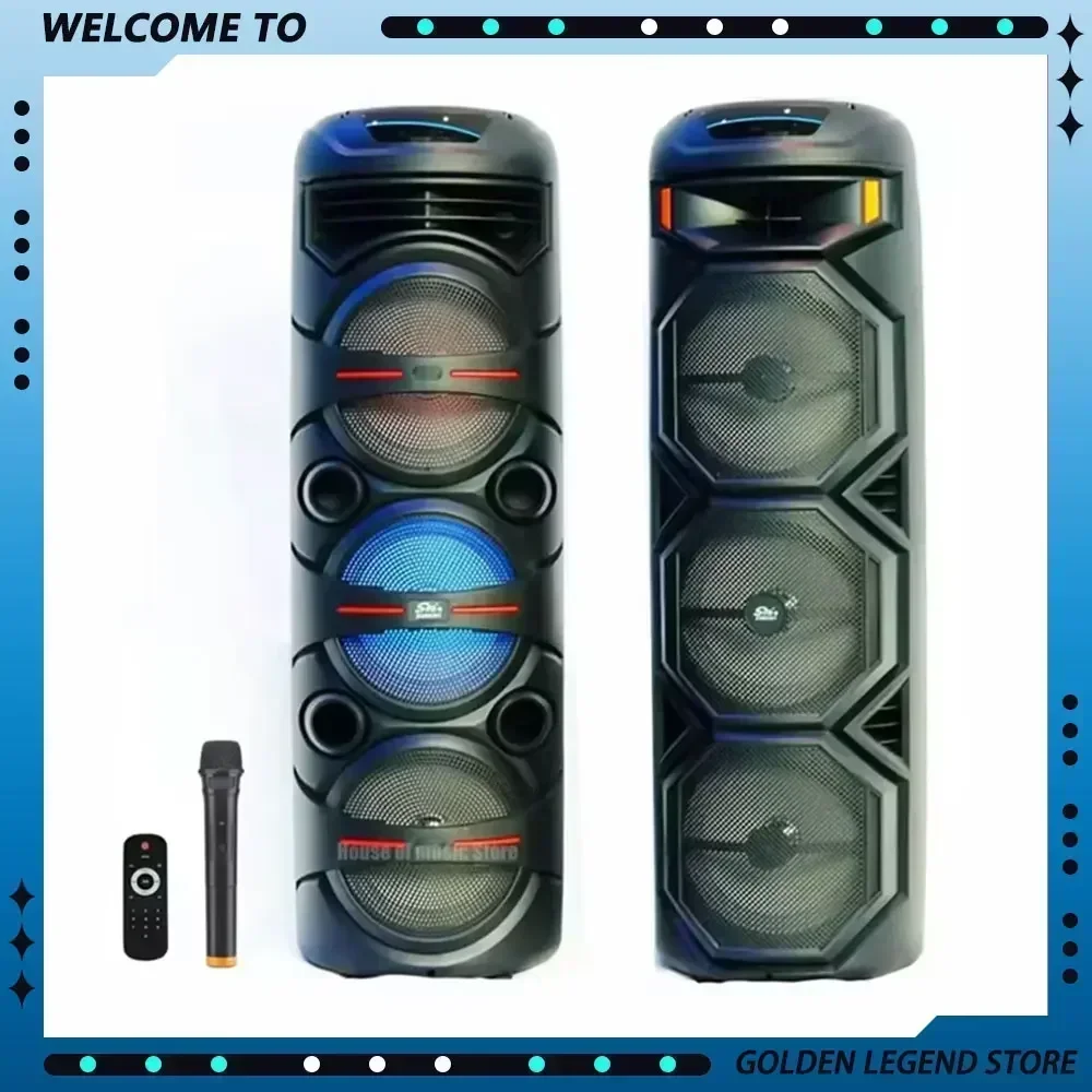 ZQS8301 02 Wireless Bluetooth Three 8 Inch Party DJ Stage Speakers 40W High Power Sound Box LED Light Karaoke Gifts
