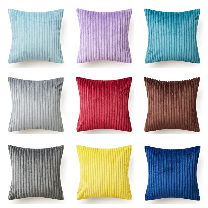 

Pillow Plush Cover 45x45cm 50x50cm Soft Striped Cushion Cover Home Decor Pillow Cases Decorative Pillows Cover for Bed