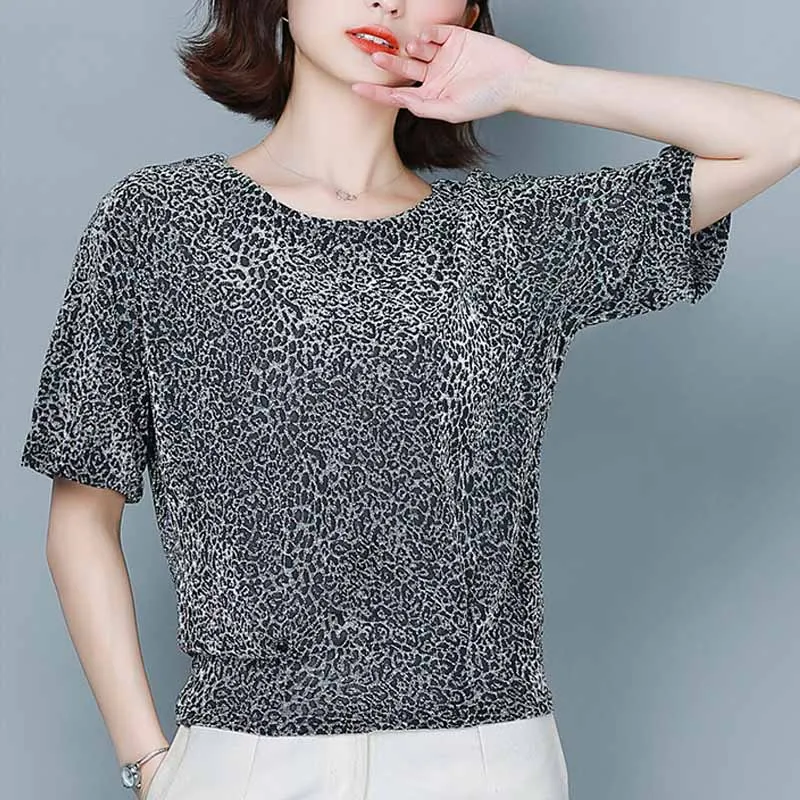 Women Elegant Shine Glitter Summer Blouse