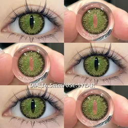 Vibrant Red Cosplay Contact Lenses - Colored Anime Eye Makeup (DINOSAUR - GREEN)