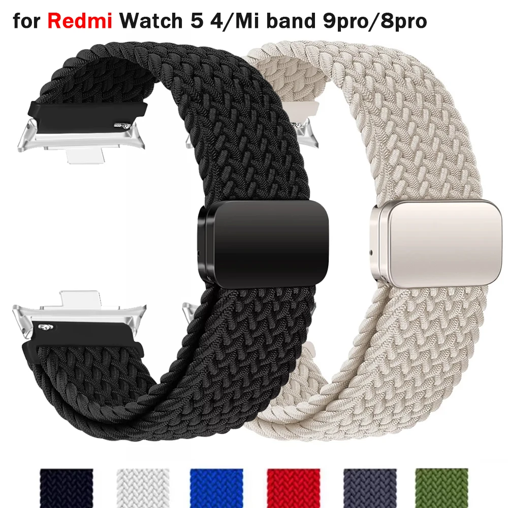 Magnetic Nylon Adjustable Braided Sports Watch Strap Replacement Bracelet