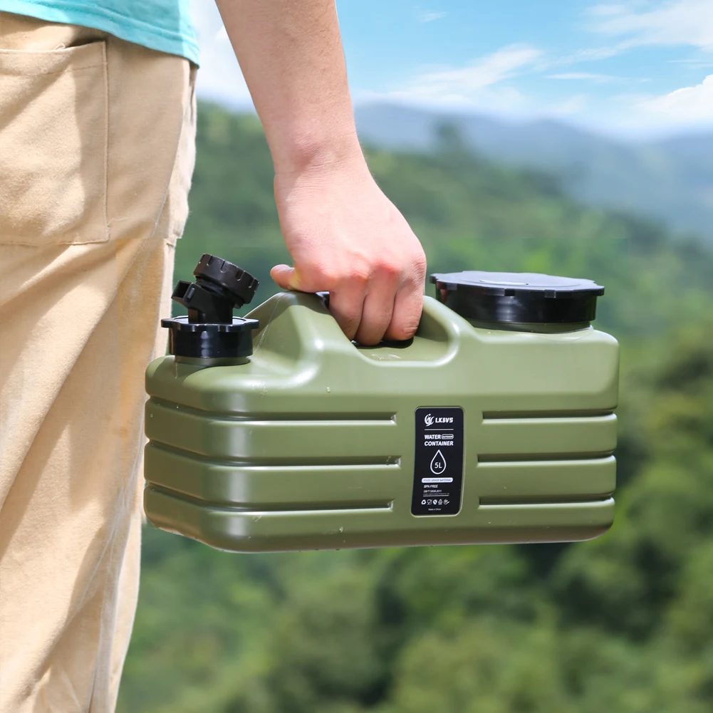 5L Drinking Water Bucket with Faucet Water Dispenser Carrier Large Capacity Water Storage Tank for Vehicle Car Camping