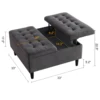 33" Square Storage Ottoman Upholstered Ottoman Coffee Table with Lift Top Cafe Table with Storage for Living Room 6