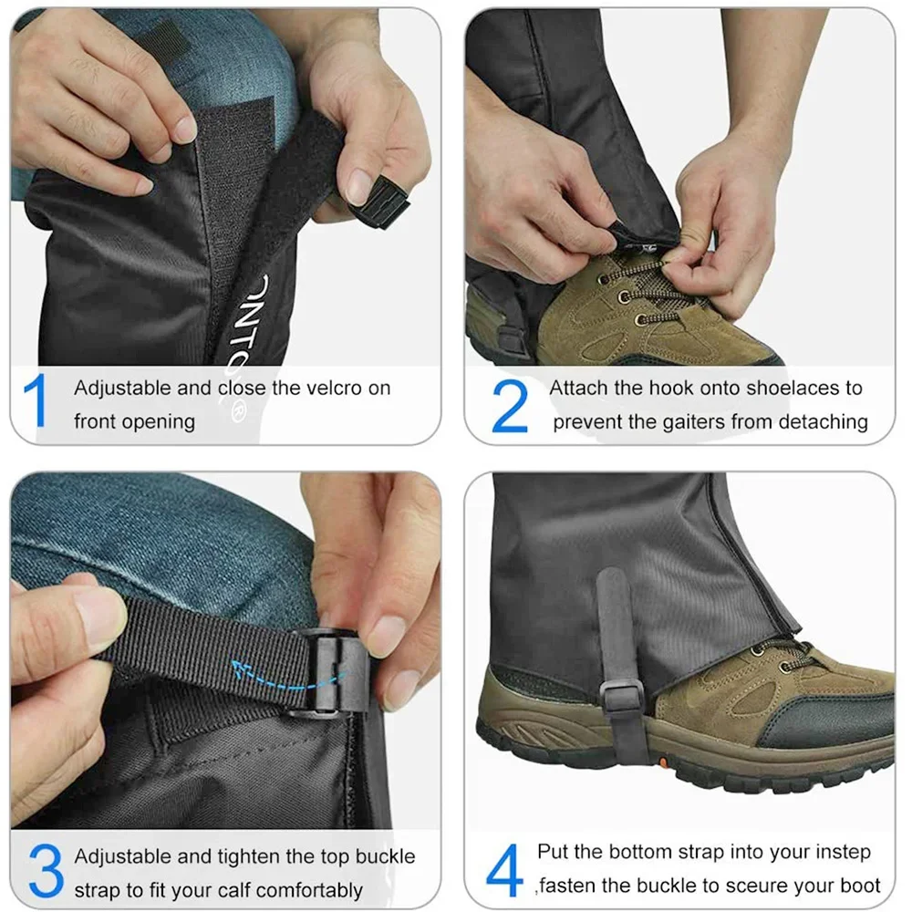 Waterproof Leg Gaiters Waterproof Snow Leg Gaiters Hiking Boot Legging Shoes Warmer Snake Shoe Cover Tourist Outdoor Camping Trekking Climbing Hunting