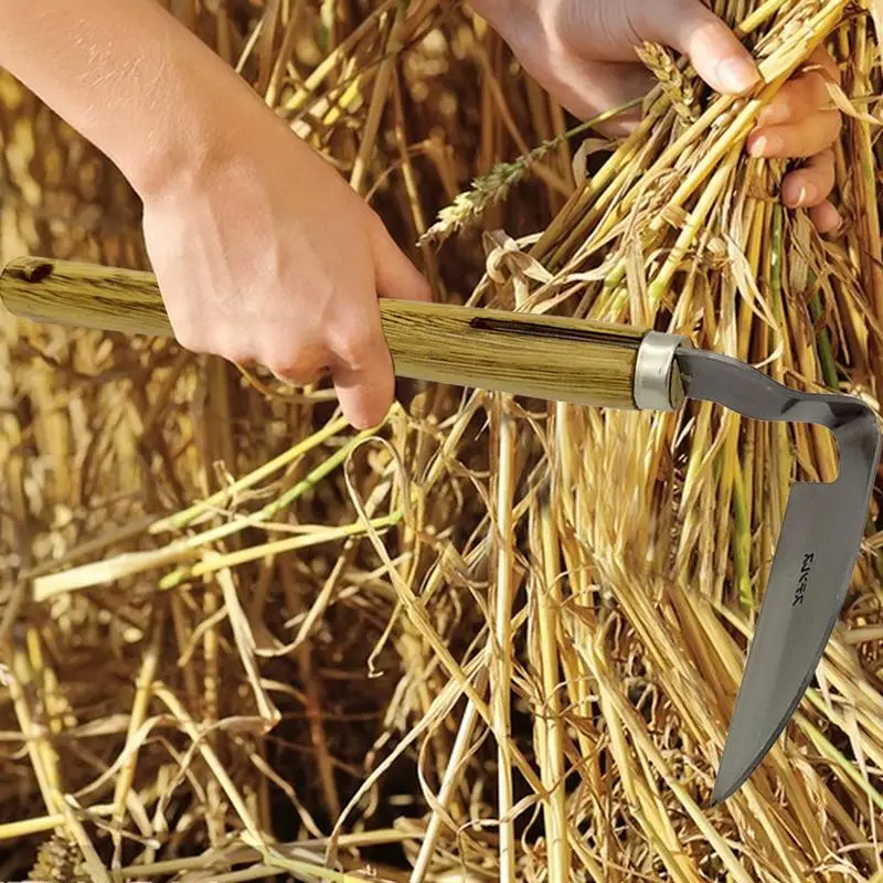 Hand Sickle Garden Tool Digging And Cutting Weeding Remover Scythe Grass Cutter For Quick Work Weeding And Digging For Gardening