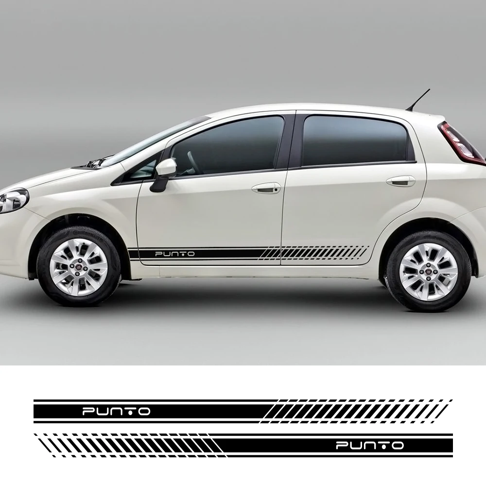 2 Pezzi Adesivi Per Strisce Laterali Lunghe Per Auto Decalcomanie Per Pellicole In Vinile Per Auto Fai Da Te Per Fiat Punto Decorazione Per Automobili