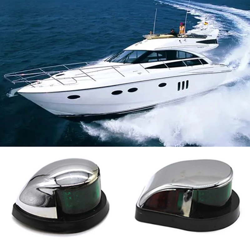 BoatLightsRedGreen12VLEDBowNavigationLightSailingSignalGreen