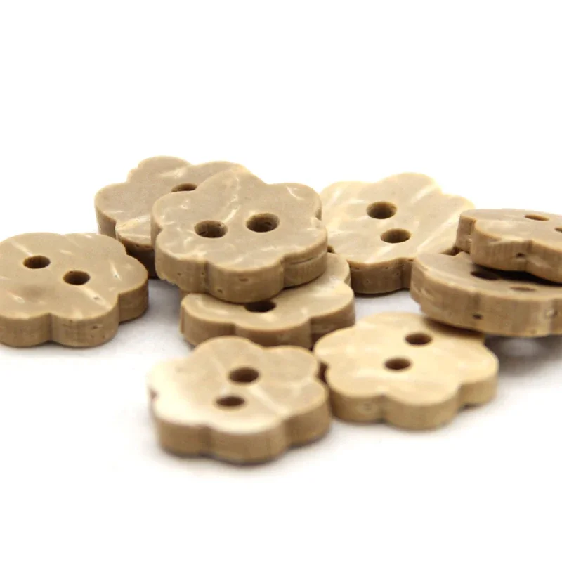 11mm 꽃 자연 흰색 코코넛 나무 단추 의류  인형 작은 DIY 공예 셔츠 어린이 Scrapbooking 도매