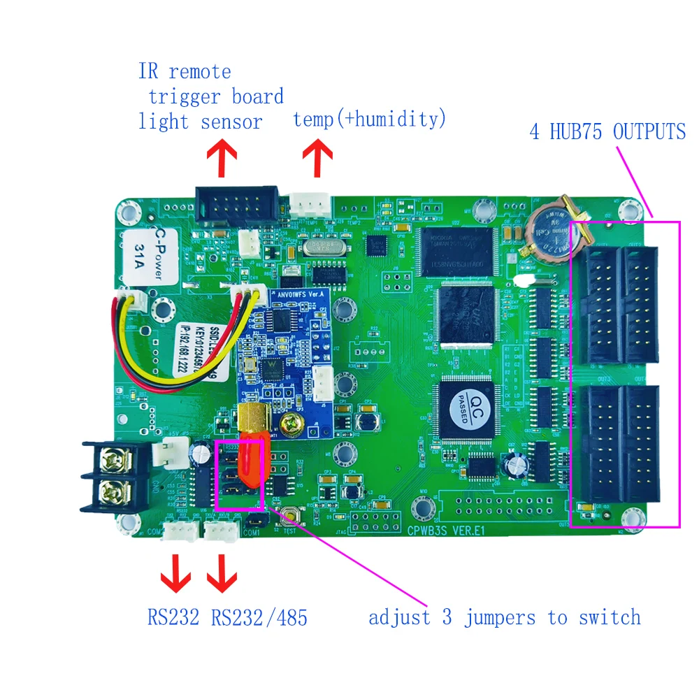 Cp31a Cpower31a Lumen Control Card Full Color Cp31a Controller WIFI Board Support Second Development SDK LedcenterM