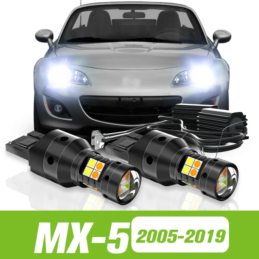 

2pcs For Mazda MX-5 MX5 2005-2019 Dual Mode LED Turn Signal+Daytime Running Light DRL 2012 2013 2014 2015 2016 2017 Accessories