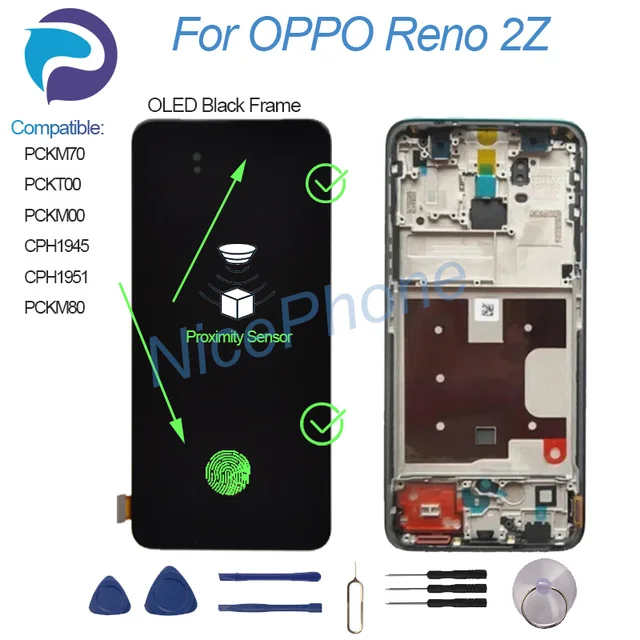 Display LCD Per Oppo Reno2 Z - Schermo Di Ricambio 6.53" - Touch Digitizer - Nero - Foto 7
