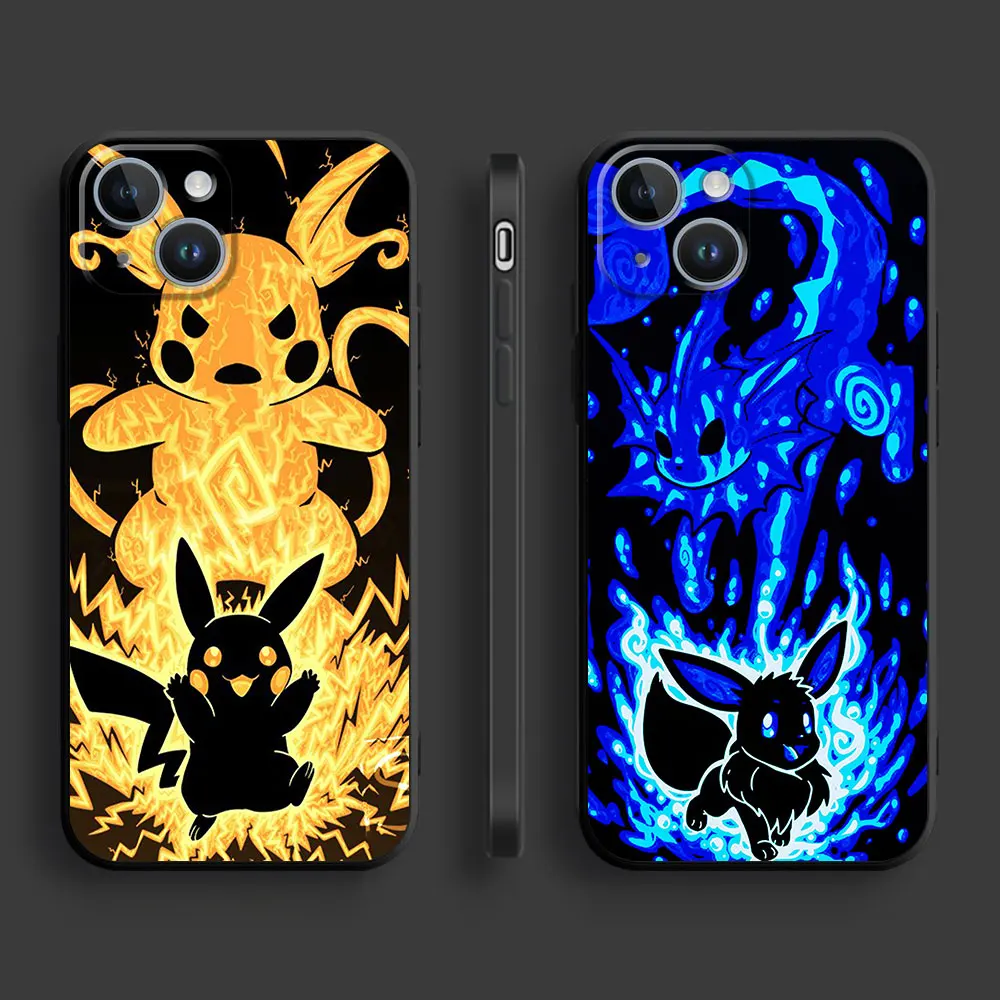 Pokemon Pikachus Armor Custodia Per Telefono Per Iphone Xs X 12 Pro Max 13 Mini 8 11 Pro 15 Plus 14 Se 7 Xr Xs Max 15 Pro Cover Black Soft