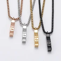 Fashion XANAX Engraved Lettering Personalized Square Strips Men's and Women's Stainless Steel Pendant Necklace Women Men's Gifts 2