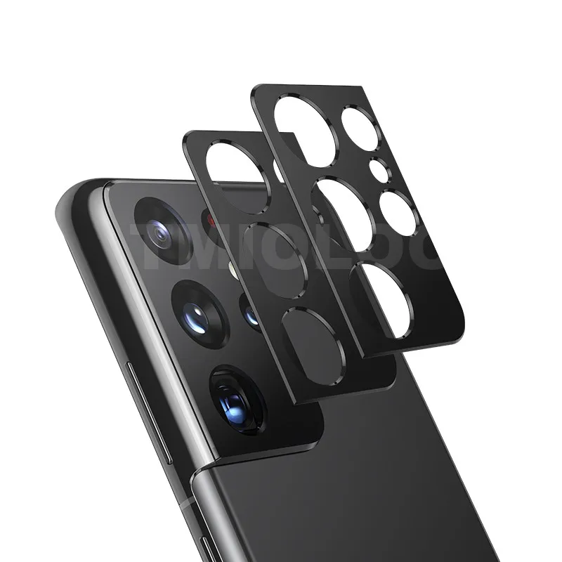 

2 PCS Camera Lens Protector for Samsung S21 Ultra Metal Back Case Cover for Galaxy S21 Plus S21+ Black Gold Silver