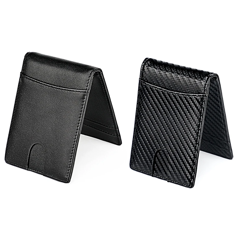 

Slim Wallet With Money Clip RFID Blocking Minimalist Bifold Wallet For Men Leather Front Pocket Card Holder