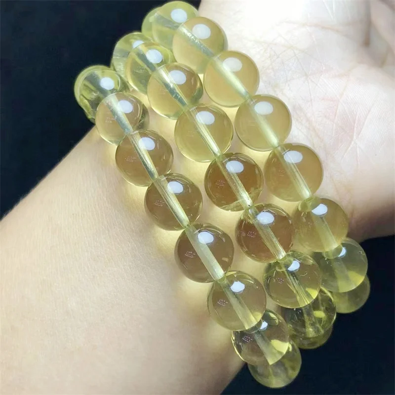 

Natural Libya Citrine Bracelet Handmade Yellow Crystal Quartz Jewelry Stretch Bangle Children Birthday Gift 1pcs