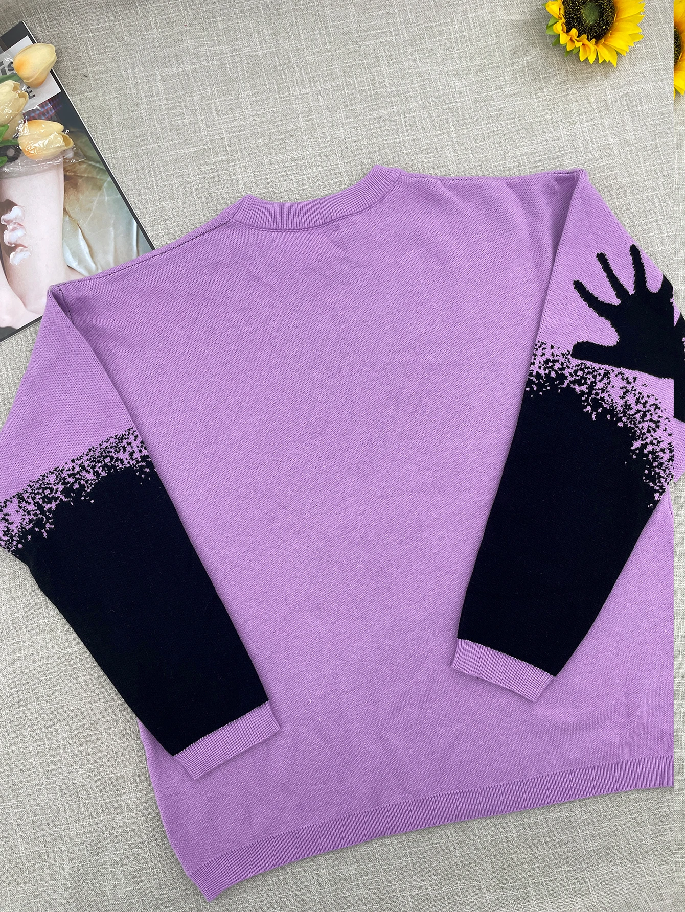 temperament commuter style pullover sweater for women's autumn and winter new loose all-match crew-neck knitwear