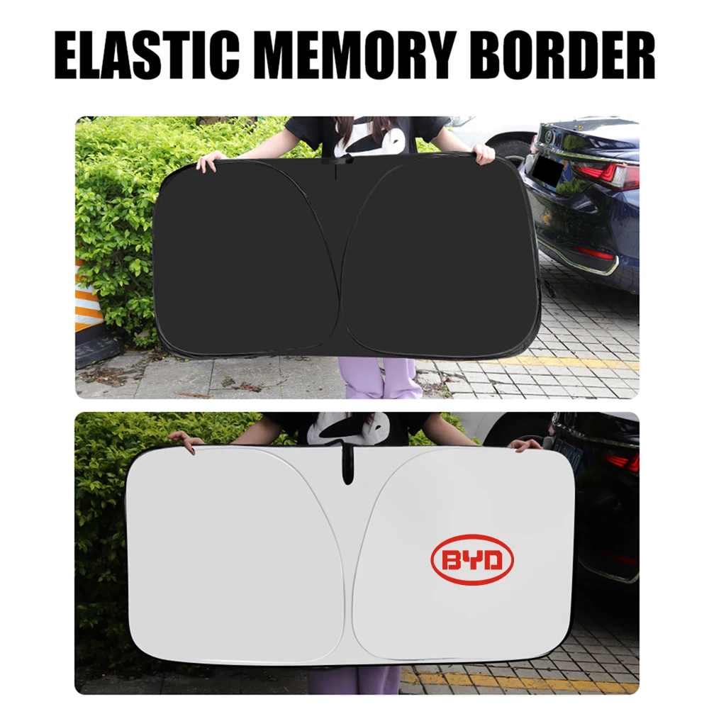 접이식 자동차 앞유리 햇빛 가리개 UV 차단 선바이저 쉴드 액세서리 (BYD Atto 3, Yuan Plus, Song Plus Dmi, Dolphin 용)