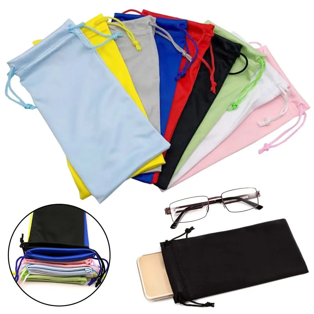 

1pc Glasses Bag Dust Proof Sunglasses Bag Pouch Pocket Drawstring Microfiber Glasses Carry Bag Portable Eyewear Bags Accessories