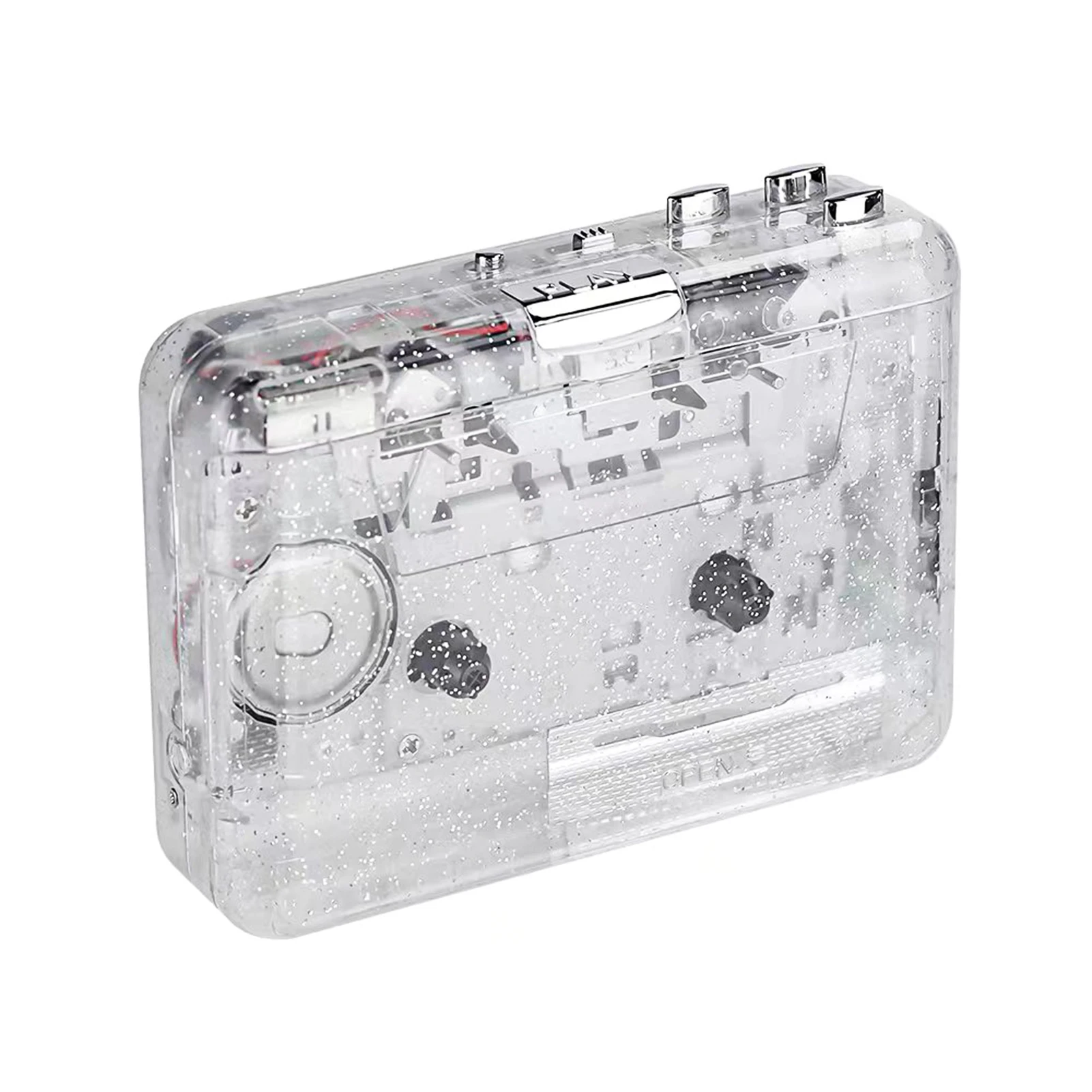 Portable USB Cassette Player Transparent Cassette Tape Player USB Capture with USB2.0 Port