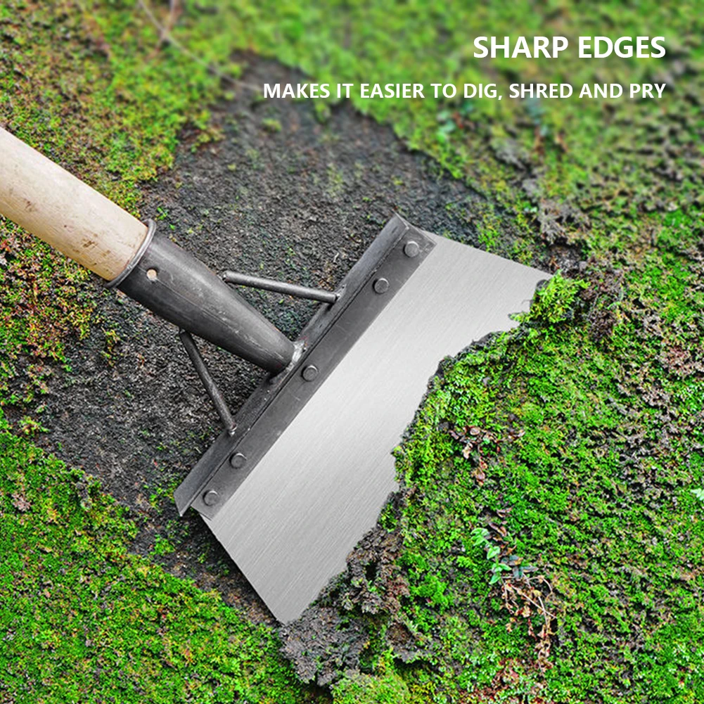 Multifunctional Garden Shovel with Saw Blade - Steel Flat Head for Weeding and Moss Removal