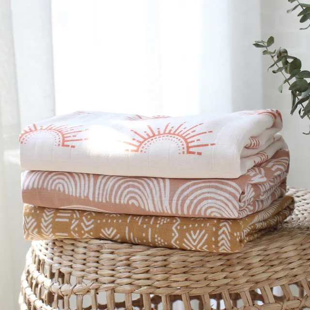 Bamboo Cotton Soft Baby Blankets Newborn Muslin Swaddle Blanket for Newborn Girl and Boy Baby Bath Towel 1