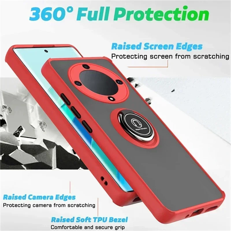 Armor Matte Shockproof Case with Ring Magnetic Holder Stand