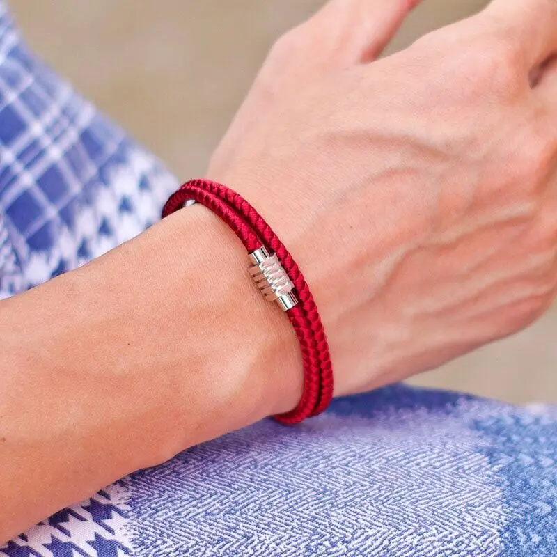 Neue Männer Kiel Seil Armband Edelstahl Magnet verschluss passend stapelbar Makramee Braslet Geschenk für ihn Pulsira Hombre Joias – Detail 9