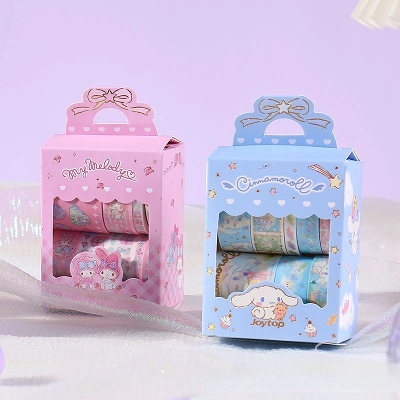 

10 рулонов, декоративная клейкая Маскировочная лента Sanrio с мультяшным рисунком, рукоделие, альбом для скрапбукинга, журнал, коллаж, детский подарок