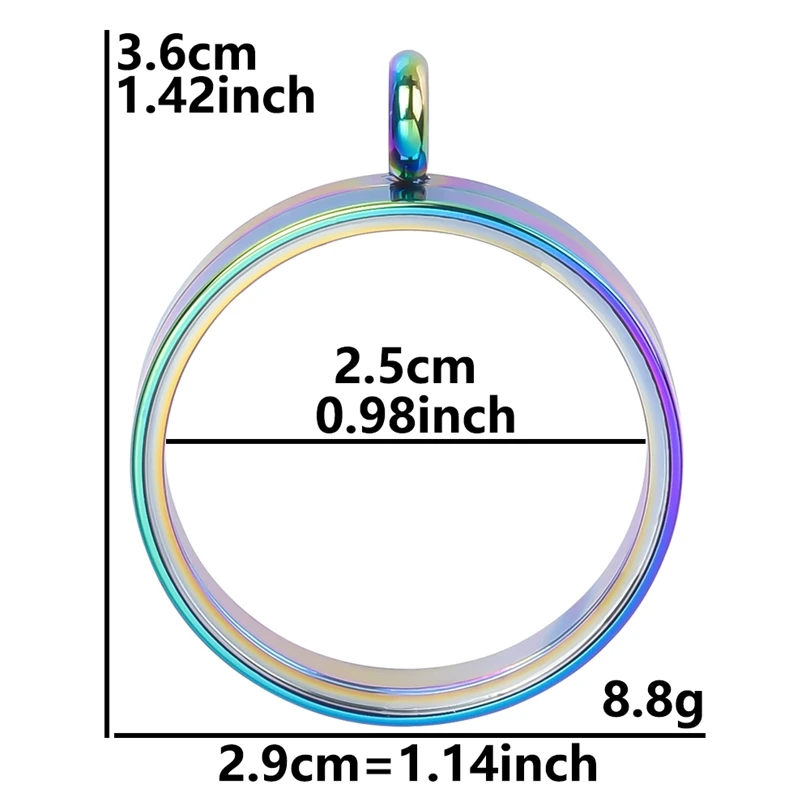 High-Quality Stainless Steel Round Glass Coin Bezel Photo Locket Pendant