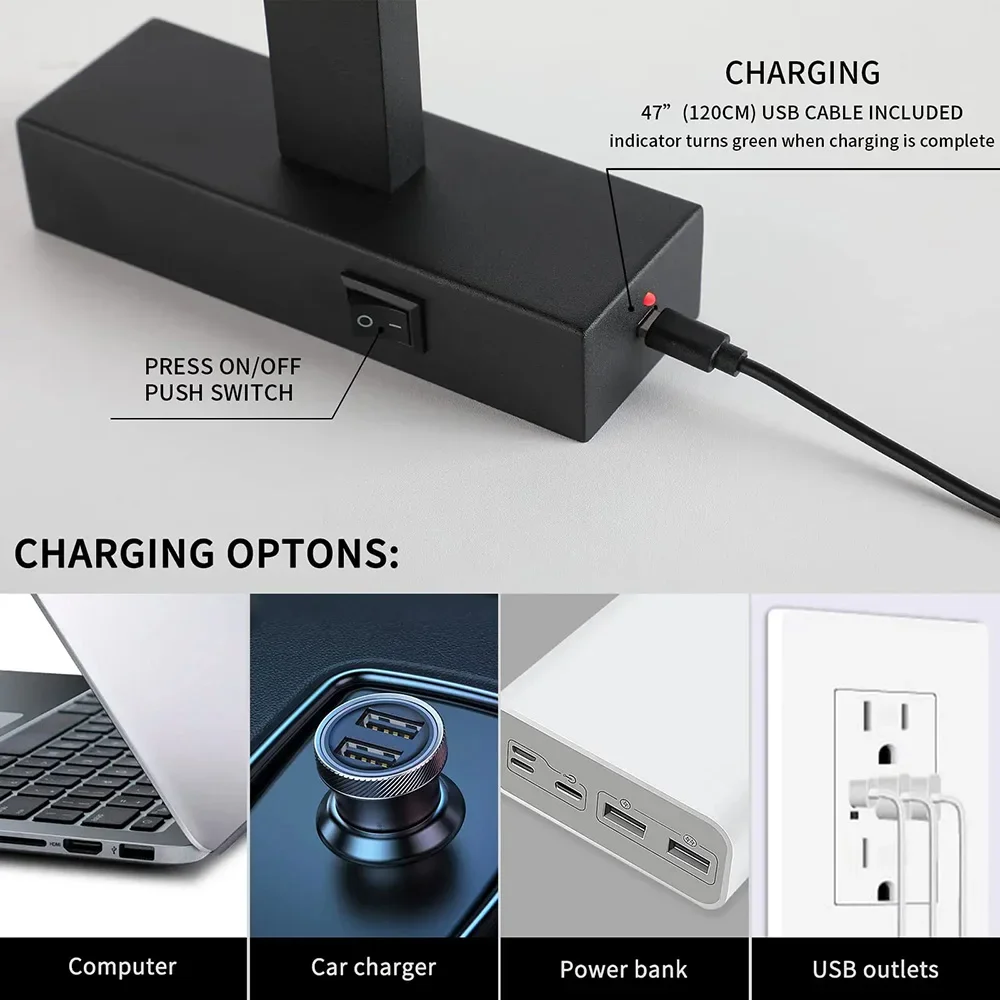 Modern LED Wall Lamp Touch Switch Dimming Rechargeable For Bedroom Bathroom Living Room Dining Room Indoor Lighting Room Decor