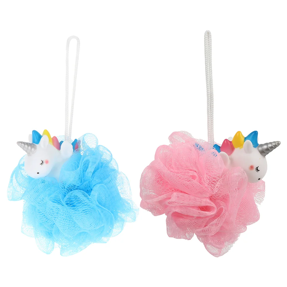 

2pcs Cartoon Unicorn Body Shower Ball Spa Puff Scrubber for Kids Children