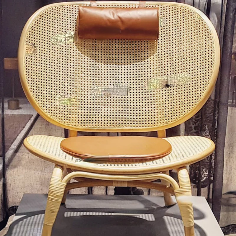 

Real rattan chair ins leisure single person sofa chair Nordic rattan balcony creative furniture is hot.