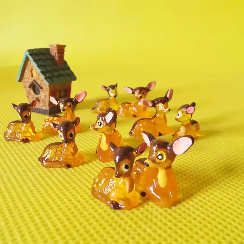 Deer Miniatures Fairy Garden Gnome Moss Terrarium Decor Crafts Bonsai DIY Doll House Figurine Model Toy 10 pcs miniature duck figurines miniature ornament miniature figurines
