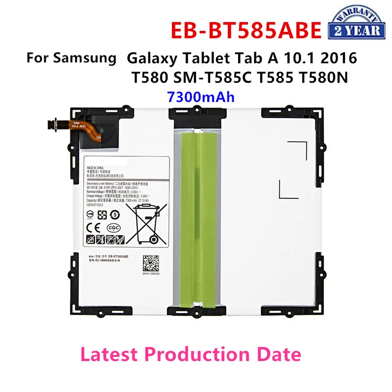 

Brand New Tablet EB-BT585ABE 7300mAh Battery For Samsung Galaxy Tablet Tab A 10.1 2016 T580 SM-T585C T585 T580N