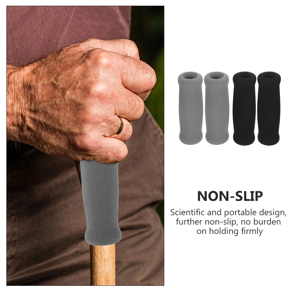 Crutch Hand Grip Cover 4 Pcs Walking Aid Handle Cover Walker Cushion Grips Accessories for Elderly Crutch Sponge