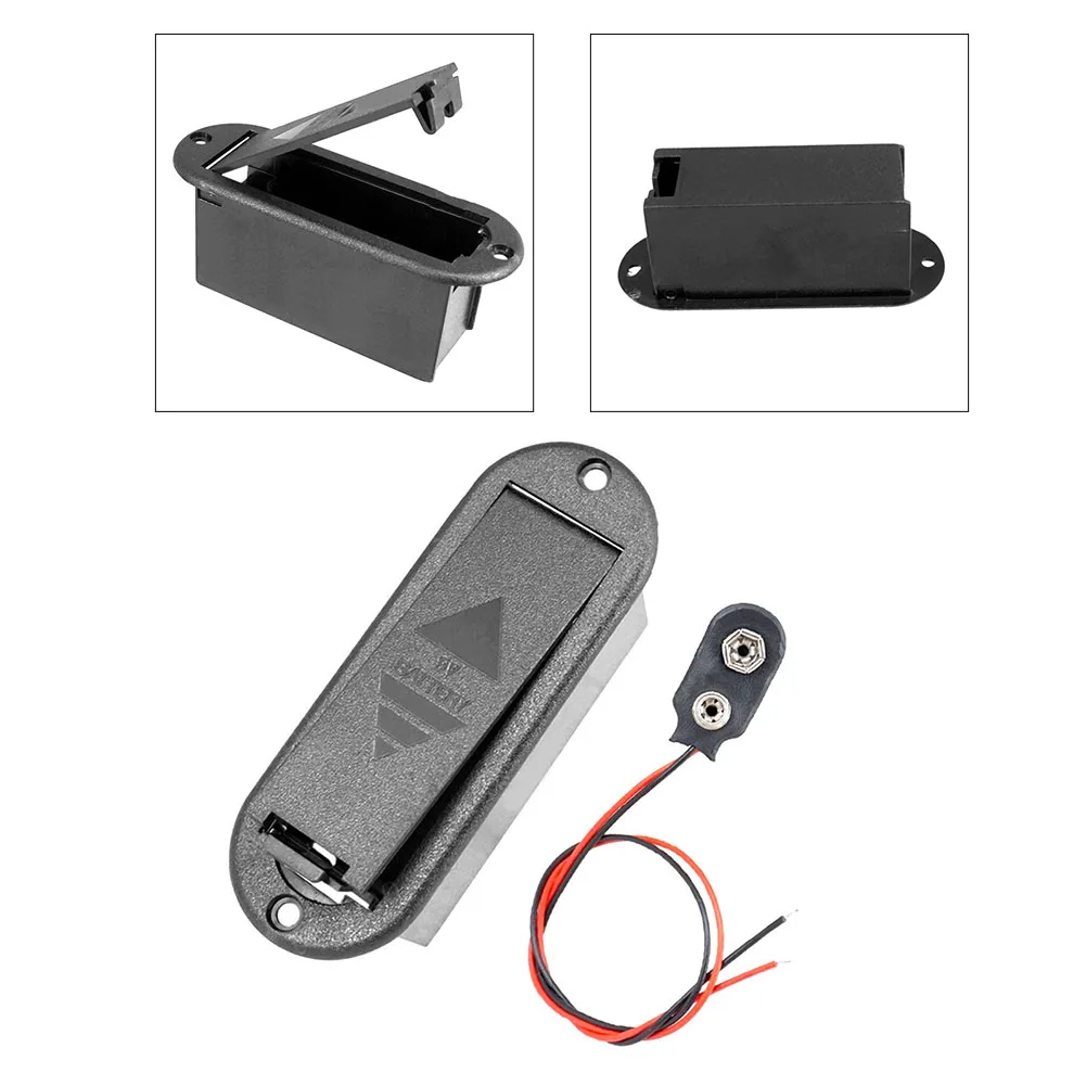 Bass-Batteriegehäuse, 81,5 x 29,5 mm, 9 V-Batteriekasten, flache Montage, Batteriegehäuse für elektrische Instrumente für aktive Tonabnehmer – Detail 2
