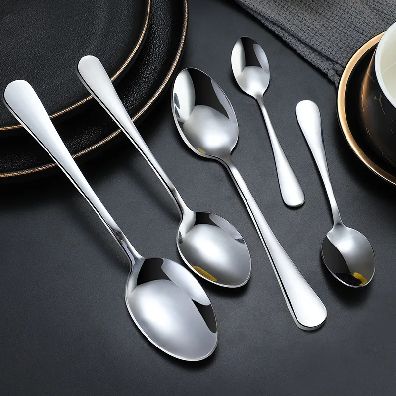 Set 6 Cucchiai Da Gelato E Caffè In Acciaio Inox 18/10 - Manico Lungo 20 Cm, Lucidi, Lavastoviglie